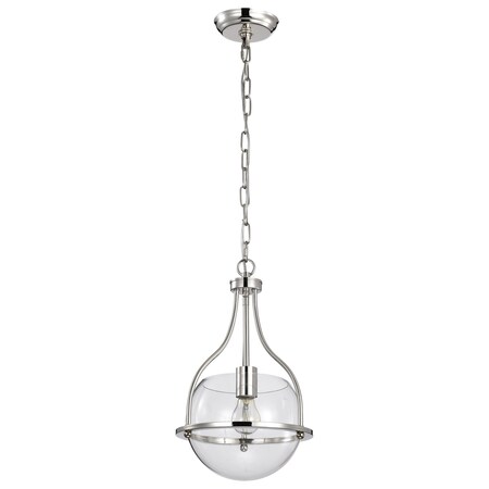 Nuvo Amado 1-Light Pendant 10 in. Polished Nickel Clear Glass 60/7816